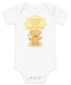 Body bébé je mange je crie blanc – Cadeau naissance drôle