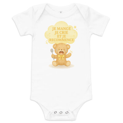 Body bébé je mange je crie blanc – Cadeau naissance drôle