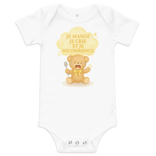 Body bébé je mange je crie blanc – Cadeau naissance drôle